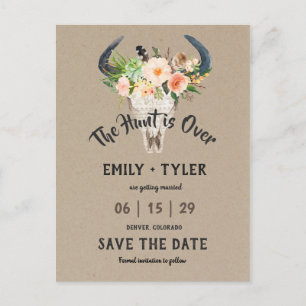 Rustikale Antelope Hunt ist Save the Date vorbei Ankündigungspostkarte