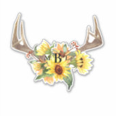 Rustikale Anters Monogram Large Aufkleber (Vorderseite)