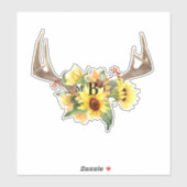 Rustikale Anters Monogram Large Aufkleber (Blatt)