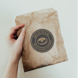 Rustikale Anthrazit Bäckerei Backwaren Brot Sticke Runder Aufkleber