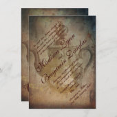 Rustikale antike Englische Teekanne Hochzeitseinla Einladung (Vorne/Hinten)