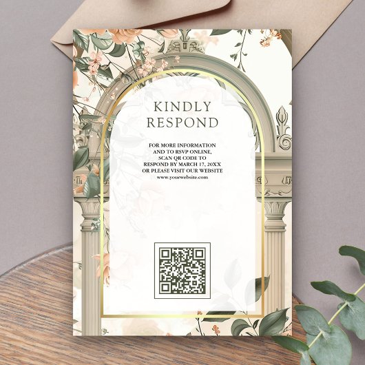 Rustikale antike Mughal Arch florale muslimische H Einladung