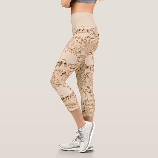 Rustikale antike Musikszene Capri Leggings (Links)