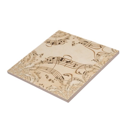 Rustikale antike Musikszene Fliese (Seite)