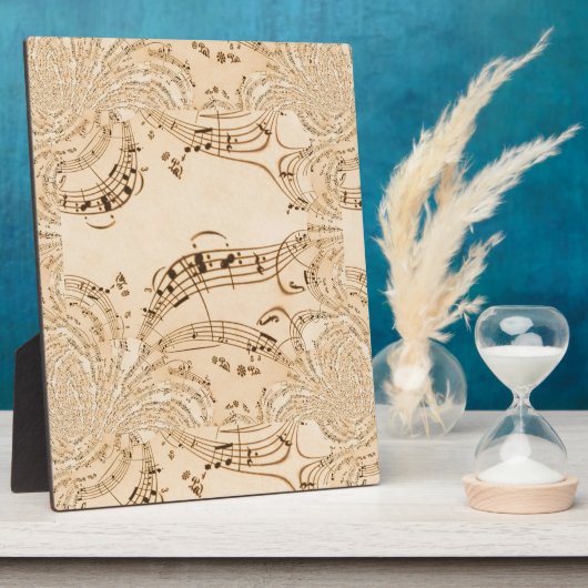 Rustikale antike Musikszene Fotoplatte (Seite)