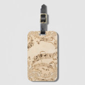 Rustikale antike Musikszene Gepäckanhänger (Vorderseite Vertikal)