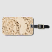 Rustikale antike Musikszene Gepäckanhänger (Vorderseite (Horizontal))
