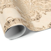 Rustikale antike Musikszene Geschenkpapier (Rolleneckpunkt)