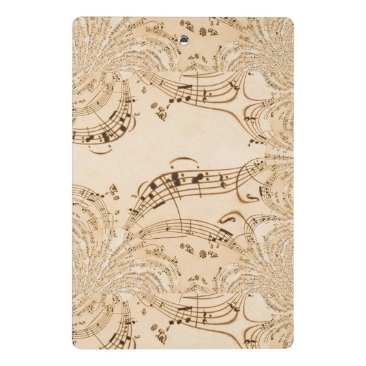 Rustikale antike Musikszene Mini Klemmbrett (Rückseite)