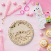 Rustikale antike Musikszene Pappteller (Party)