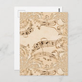 Rustikale antike Musikszene Postkarte (Vorne/Hinten)