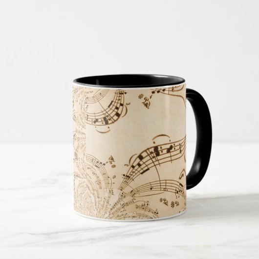 Rustikale antike Musikszene Tasse (VorderseiteRechts)