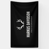 Rustikale Antler auf Schwarzen Fotografen, Handwer Banner (Vertikal)