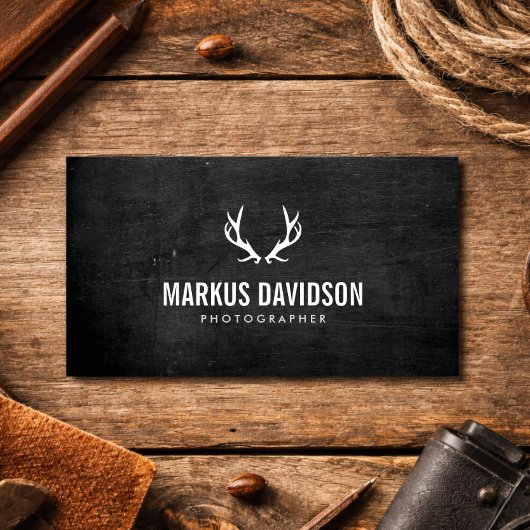 Rustikale Antler auf Schwarzwaldfotografen, Handwe Visitenkarte