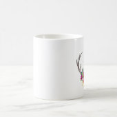 Rustikale Antler Boho Floral mit Monogramm Kaffeetasse (Mittel)