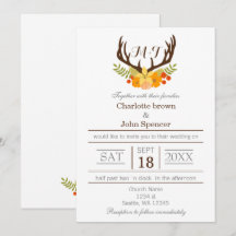 Rustikale Antler Deer Floral Woodland Hochzeit