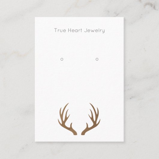Rustikale Antler einfache Earring-Display-Karte Visitenkarte (Vorderseite)