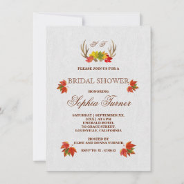 Rustikale Antler Fall Boho Bridal Dusche Einladung