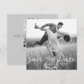 Rustikale Antler Graphic | Weißes Save the Date (Vorne/Hinten)