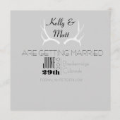 Rustikale Antler Graphic | Weißes Save the Date (Rückseite)