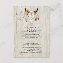 Rustikale Antler Light Wood Details Umschließkarte Begleitkarte