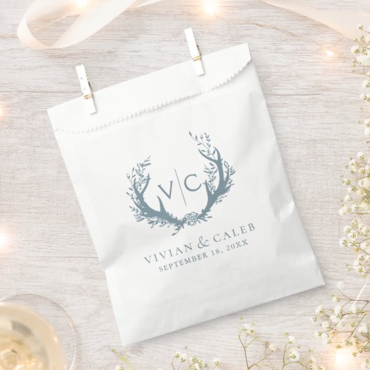 Rustikale Antler mit Blumenreath | Hochzeit Geschenktütchen (Ausgeschnitten)