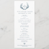 Rustikale Antler mit Blumenreath | Hochzeit Programm (Vorderseite)