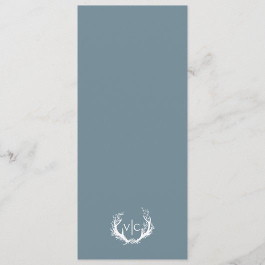 Rustikale Antler mit Blumenreath | Hochzeit Programm (Rückseite)