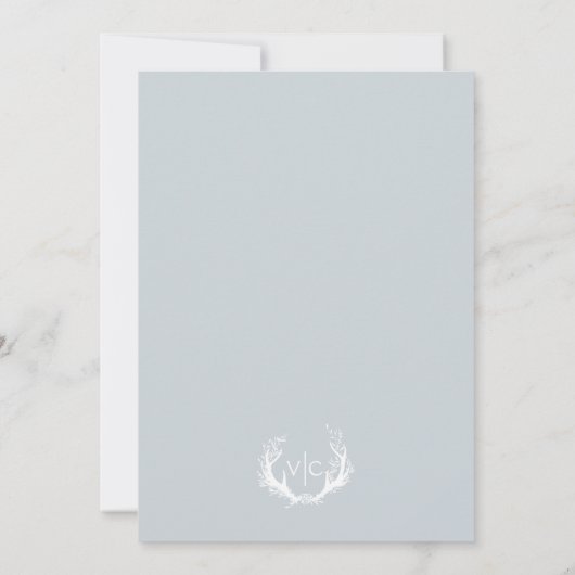 Rustikale Antler mit Blumenreath | Hochzeitsmenü Dankeskarte (Rückseite)