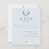 Rustikale Antler mit Blumenreath | HochzeitsrSVP RSVP Karte (Vorderseite)