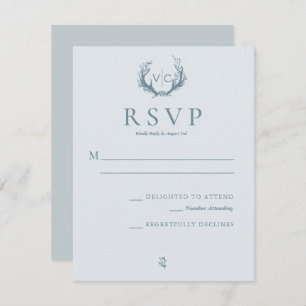 Rustikale Antler mit Blumenreath HochzeitsrSVP RSVP Karte
