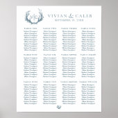 Rustikale Antler mit Blumenreath | Sitzdiagramm Poster (Vorne)