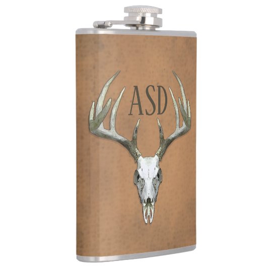 Rustikale Antler mit Initialen Flachmann (Rechts)