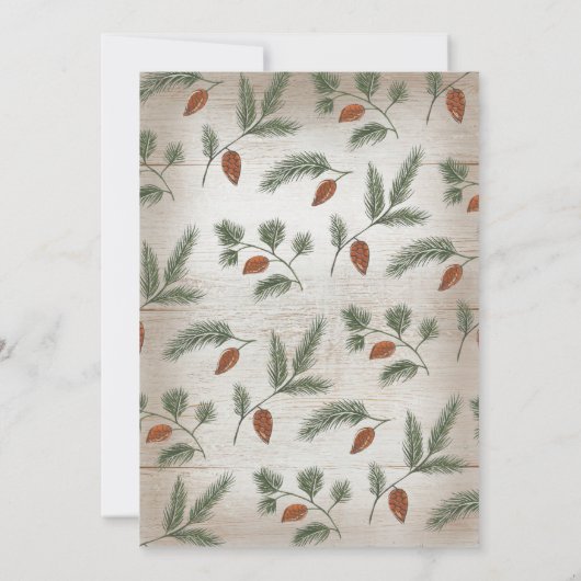 Rustikale Antler & Pine Branches Kinderdusche Einladung (Rückseite)