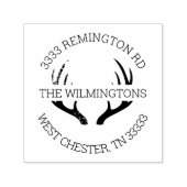 Rustikale Antler Runde Rücksendeadresse Permastempel (Design)