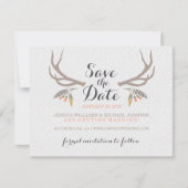 Rustikale Antler Save the Date (Vorderseite)
