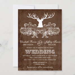 Rustikale Antler Winter Wald Hochzeit Einladung