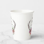 Rustikale Antlers Boho Floral Allure Wedding Pappbecher (Links)