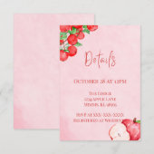 Rustikale Apfel-Dusche-Detailkarte – Rote Wasserfa Begleitkarte (Vorne/Hinten)