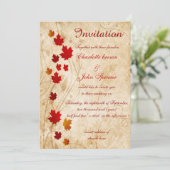 Rustikale, apfelförmige Blätter fallen Einladungen (Stehend Vorderseite)