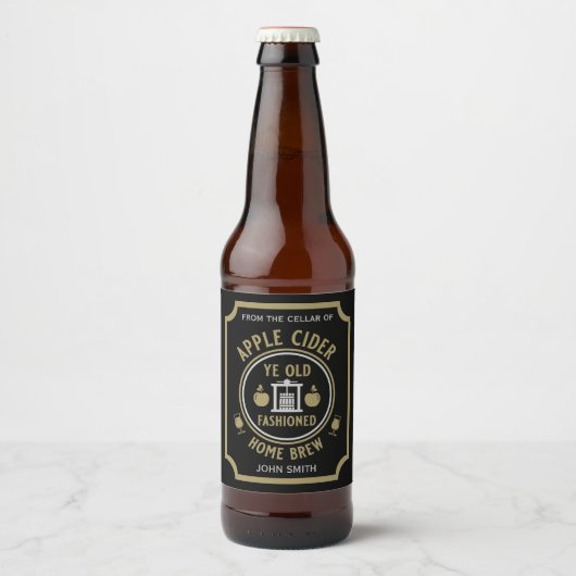 Rustikale Apfelwein Personalisierte Flasche Bierflaschenetikett (Vorderseite)