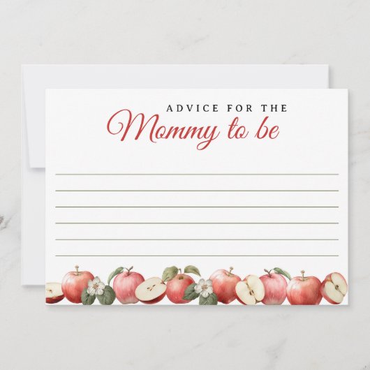 Rustikale Apple Baby Shower Advice Cards für Mami Mitteilungskarte (Vorderseite)