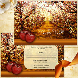 Rustikale Apple Orchard Hochzeit RSVP Einladung
