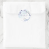 Rustikale Aqua Lilac Blätter Runder Aufkleber (Tasche)