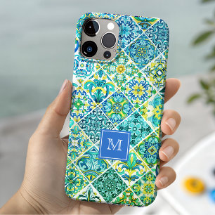 Rüstikale Aqua-Mint-Sizilianische Fliesenmosaik Case-Mate iPhone Hülle