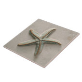 Rustikale Aqua- und Sand-Seestern-Küstenrelief Fliese (Seite)