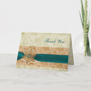 rustikale Aqua Winter Hochzeit Danke