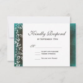 Rustikale Aquamarin-braune Wirbel Hochzeiten von R RSVP Karte
