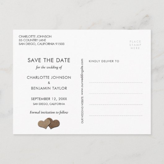 Rustikale Aquamarin Lights Sonnenblume 3 Foto Save Ankündigungspostkarte (Rückseite)