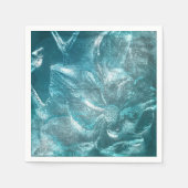 Rustikale Aquamarine Blumenmuster Glitzer Sparkass Serviette (Vorderseite)